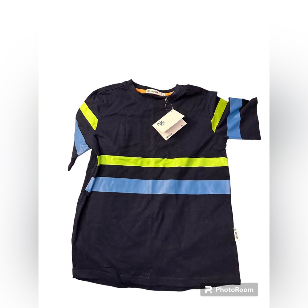 Sovereign Code Boy’s Cliff Short Sleeve Tee in Blue with Stripes| Size: 10/12